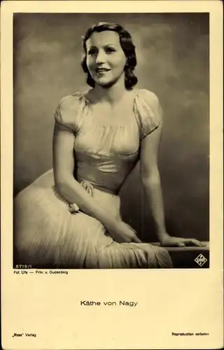 Ak Schauspielerin Käthe von Nagy, Portrait