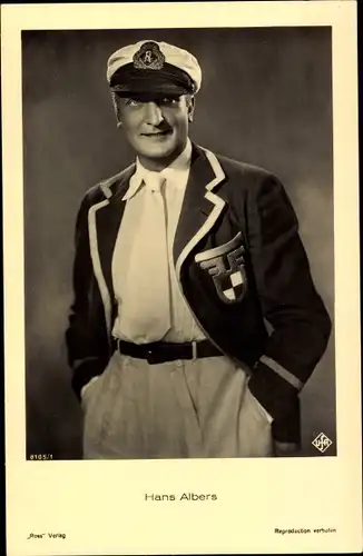 Ak Schauspieler Hans Albers, Portrait in Uniform