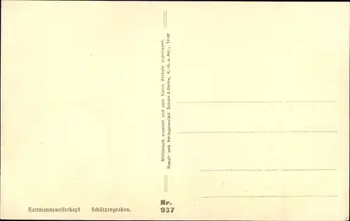 Ak Partie im Schützengraben, Säcke, Holzstücke