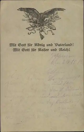 Ak Mit Gott für König und Vaterland, Mit Gott für Kaiser und Reich