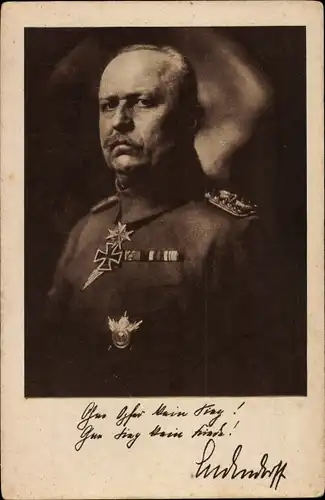 Ak General Erich Ludendorff, Portrait in Uniform