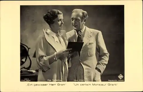 Ak Schauspieler Olga Tschechow und Hans Albers in Ein gewisser Herr Gran, Ross Verlag