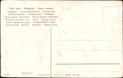 Künstler Ak Werff, A. v., Magdalena, Frau beim Lesen, Schädel, Busen