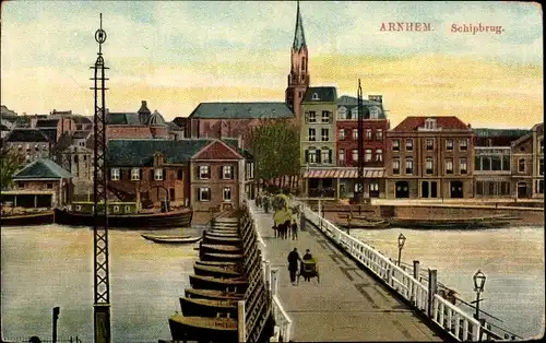 Ak Arnhem Gelderland Niederlande, Schipbrug