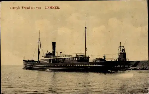 Ak Lemmer Friesland Niederlande, Vertrek Tramboot