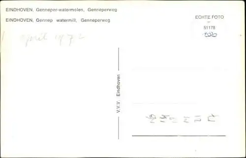 Ak Eindhoven Nordbrabant Niederlande, Genneper-watermolen, Genneperweg, Wassermühle