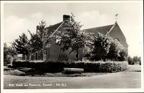 Ak Kessel Eik Limburg Niederlande, Rooms Katholieke Kerk en Pastorie