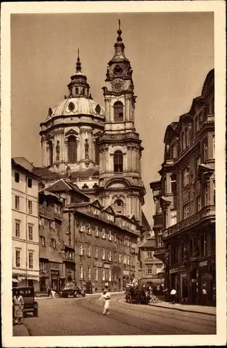 Ak Praha Prag Tschechien, Kleinseite mit Nikolauskirche