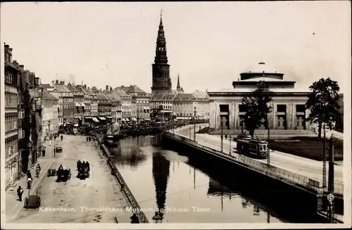 Ak København Kopenhagen Dänemark, Thorvaldsens Museum of Nicolai Taarn