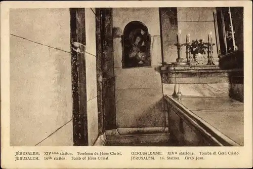 Ak Jerusalem Israel, 14. Station Grab Jesu