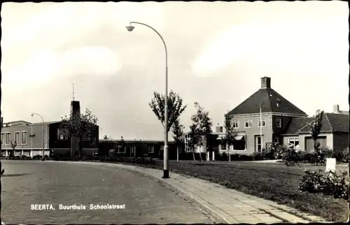 Ak Beerta Groningen Niederlande, Buurthuis Schoolstraat