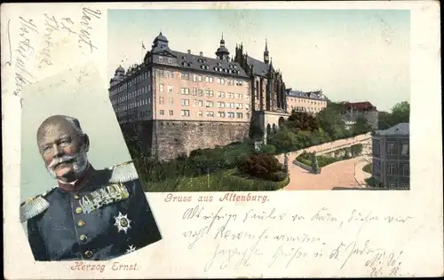 Ak Herzog Ernst I. von Sachsen Altenburg, Schlossansicht