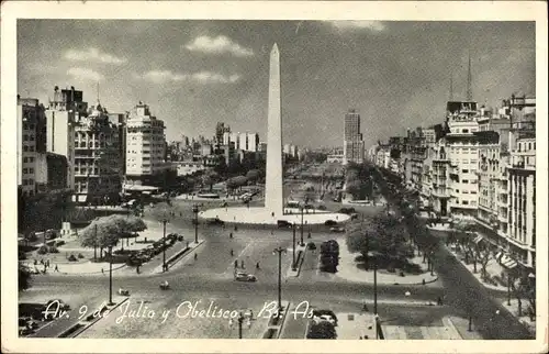 Ak Buenos Aires Argentinien, Avenida 9 de Julio y Obelisco