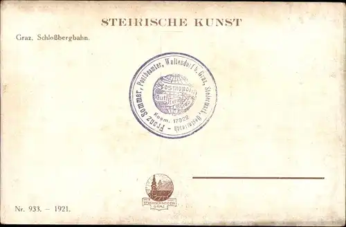 Künstler Ak Konrad, B., Graz Steiermark, Schlossbergbahn