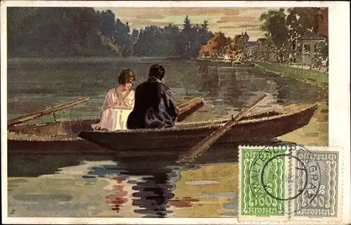 Künstler Ak Konrad, B., Graz Steiermark, Hilmteich, Geständnis