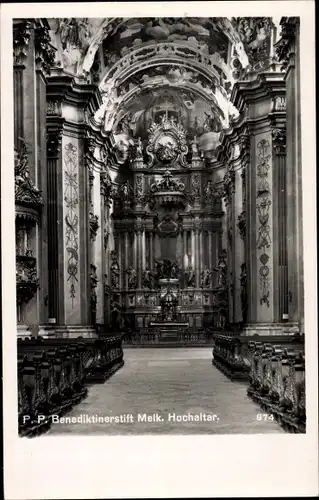 Ak Melk an der Donau Niederösterreich, Benediktinerstift, Klosterkirche, Hochaltar