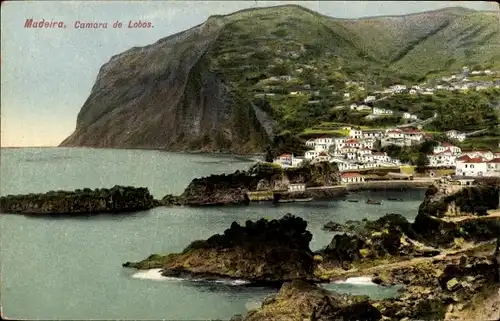 Ak Câmara de Lobos Insel Madeira Portugal, Teilansicht