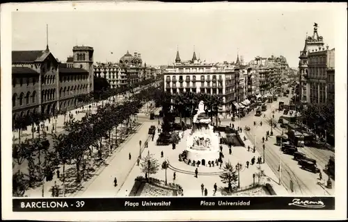 Ak Barcelona Katalonien Spanien, Plaza Universidad