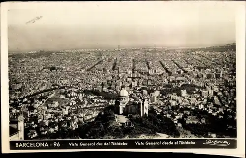 Ak Barcelona Katalonien Spanien, Vista General des del Tibidabo