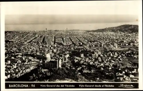 Ak Barcelona Katalonien Spanien, Vista General des del Tibidabo