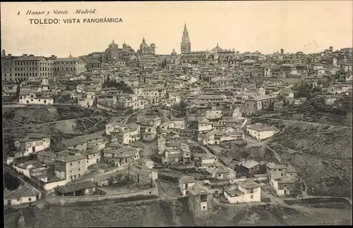 Ak Toledo Kastilien La Mancha Spanien, Panorama