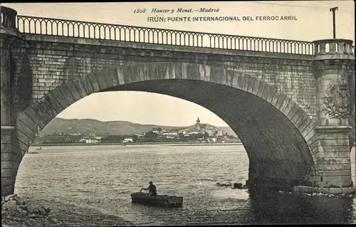 Ak Irún Baskenland Spanien, Puente internacional del Ferrocarril