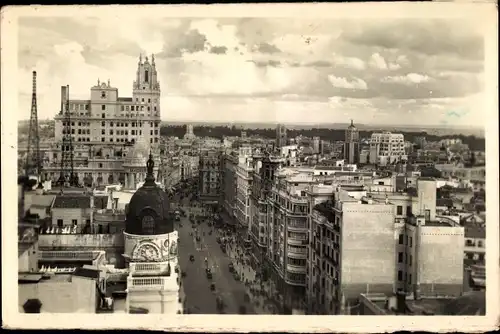 Ak Madrid Spanien, Panoramica de la Avenida de Jose Antonie