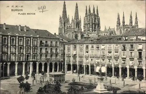 Ak Burgos Kastilien und León, Plaza Mayor