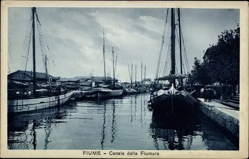 Ak Rijeka Fiume Kroatien, Canale della Fiumara