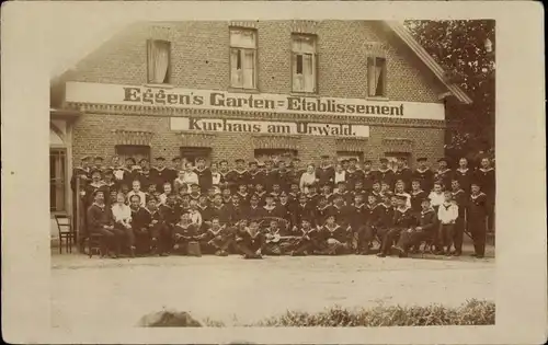 Foto Ak Zetel in Oldenburg Friesland, Eggens Garten Etablissement, Kurhaus am Urwald, Matrosen