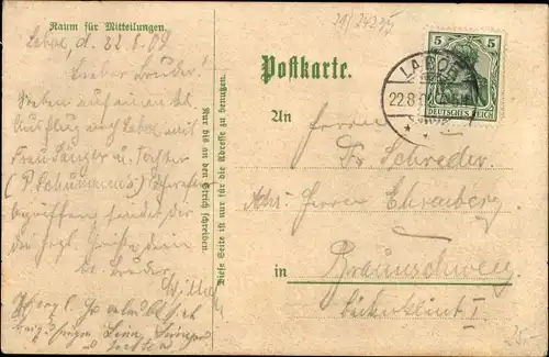 Landkarten Litho Ostseebad Laboe, Panzerschiff, Leuchtturm, Küstenpartie, Kieler Föhrde