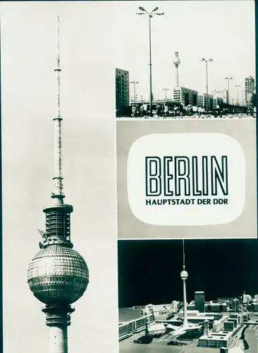 Riesen Ak Berlin Mitte, Fernsehturm, Karl Marx Allee, Modell des Stadtzentrums