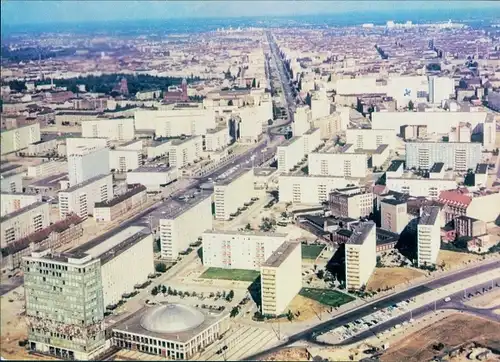 Riesen Ak Berlin Mitte, Blick vom Fernsehturm auf Teil des neu entstehenden Stadtzentrums, 1968