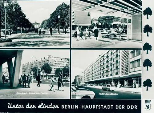 Riesen Ak Berlin Mitte, Unter den Linden, Brandenburger Tor, Interhotel Unter den Linden