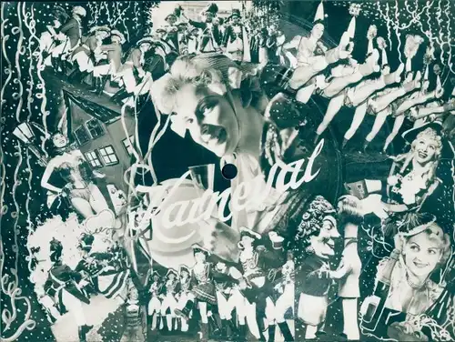 Schallplatten Riesen Ak Menschen in Karnevalskostümen, Funkenmariechen