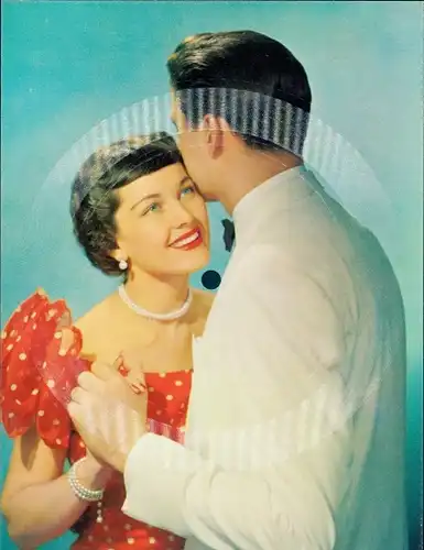 Schallplatten Riesen Ak Liebespaar, Tanz, Perlen, Gepunktetes Kleid