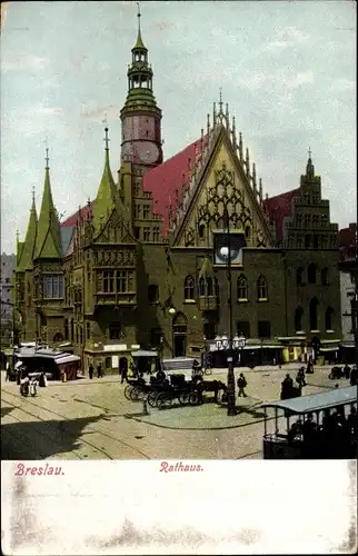 Ak Wrocław Breslau Schlesien, Rathaus
