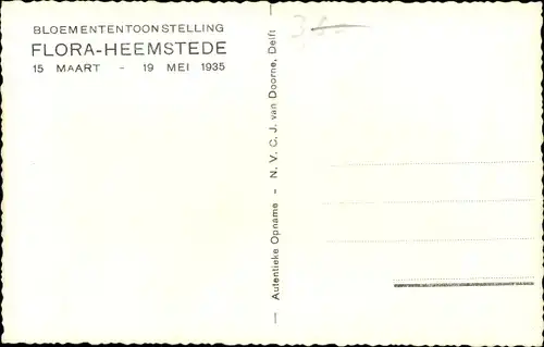 Ak Flora Heemstede Nordholland Niederlande, Bloemententoonstelling 1935