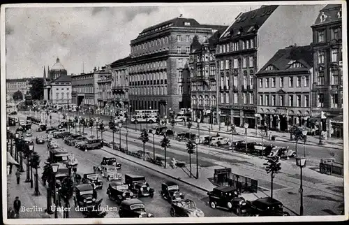 Ak Berlin, Unter den Linden, Verkehr, Autos