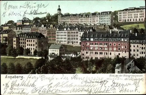 Ak Annaberg Buchholz Erzgebirge, Stadt von der Bismarckstraße gesehen