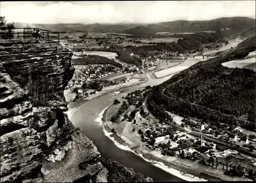 Ak Bad Schandau an der Elbe, Blick vom Lilienstein nach Bad Schandau