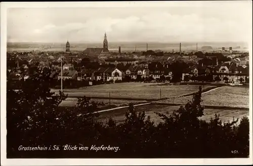 Ak Großenhain in Sachsen, Blick vom Kupferberg auf den Ort