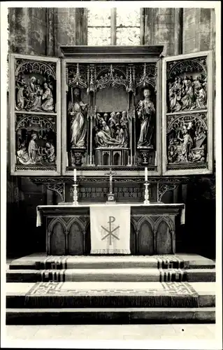 Foto Ak Erfurt in Thüringen, Inneres der Predigerkirche, Altar