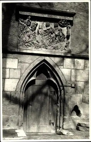 Foto Ak Erfurt in Thüringen, Predigerkirche, Portal