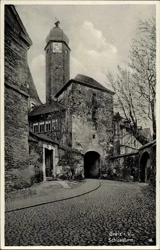 Ak Greiz im Vogtland, Schlossturm