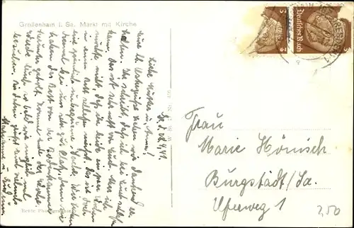 Ak Großenhain in Sachsen, Markt mit Kirche