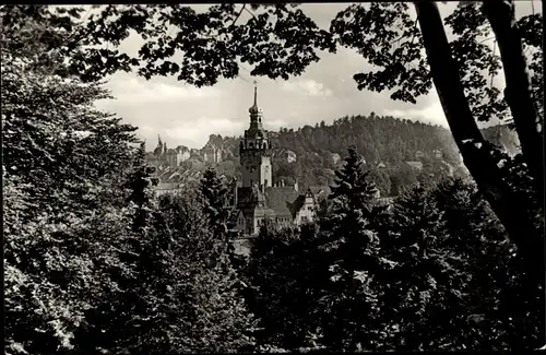 Ak Waldheim in Sachsen, Blick auf das Rathaus