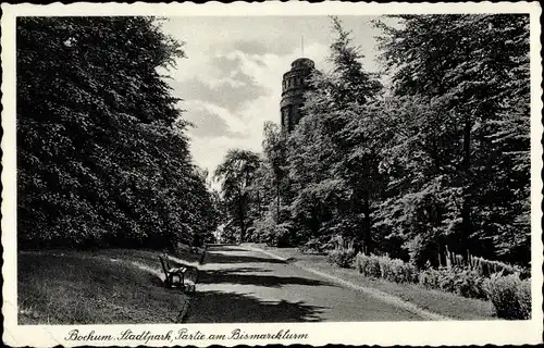 Ak Bochum im Ruhrgebiet, Stadtpark, Partie am Bismarckturm