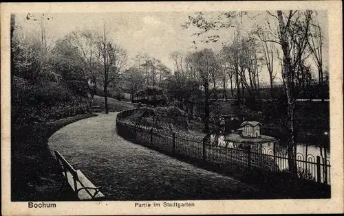 Ak Bochum im Ruhrgebiet, Partie am Stadtgarten