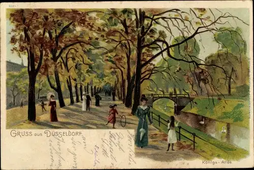 Litho Düsseldorf am Rhein, Königs-Allee